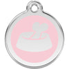 Dog ID Tags Bone in Bowl Light Pink Dog Nation