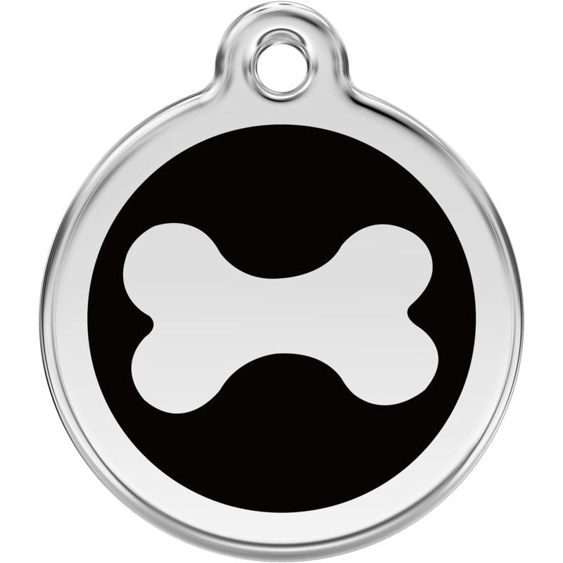 Dog ID Tags Bone Black Dog Nation