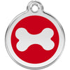 Dog ID Tags Bone Red Dog Nation