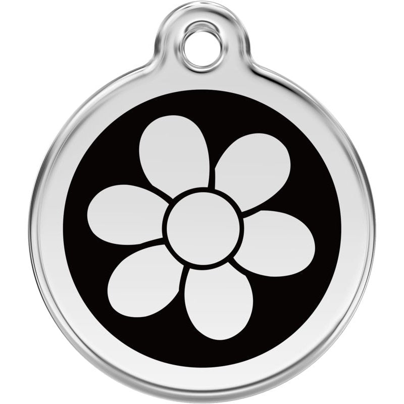 Dog ID Tags Flower Black Dog Nation