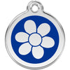 Dog ID Tags Flower Dark Blue Dog Nation
