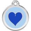 Dog ID Tags Heart 2 Dark Blue Dog Nation