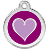 Dog ID Tags Heart 2 Purple Dog Nation