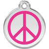 Dog ID Tags Peace Hot Pink Dog Nation