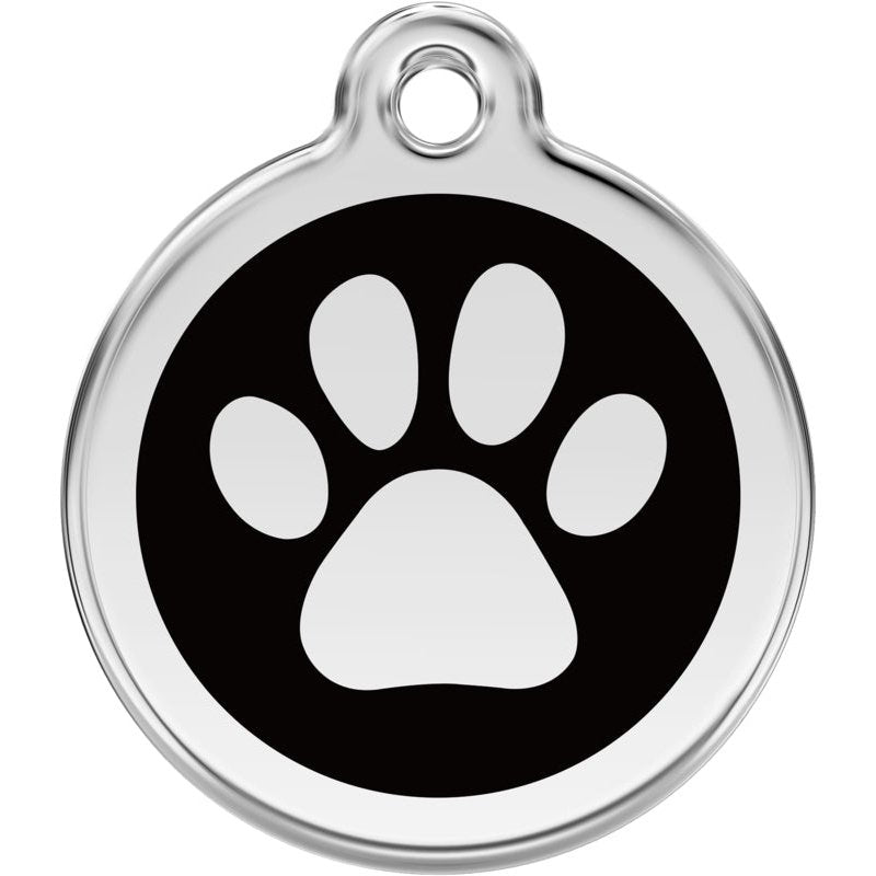 Dog ID Tags Paw Print Black Dog Nation