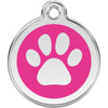Dog ID Tags Paw Print Hot Pink Dog Nation