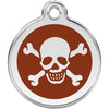 Dog ID Tags Skull & Cross Bones Brown Dog Nation