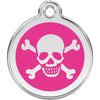 Dog ID Tags Skull & Cross Bones Hot Pink Dog Nation