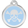 Dog ID Tags Skull & Cross Bones Light Blue Dog Nation