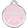 Dog ID Tags Skull & Cross Bones Light Pink Dog Nation