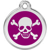 Dog ID Tags Skull & Cross Bones Purple Dog Nation