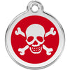 Dog ID Tags Skull & Cross Bones Red Dog Nation