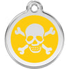 Dog ID Tags Skull & Cross Bones Yellow Dog Nation