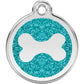 Dog ID Tags Glitter Bone Aqua Dog Nation