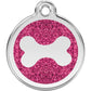 Dog ID Tags Glitter Bone Hot Pink Dog Nation