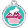 Dog ID Tags Glitter Cupcake Aqua Dog Nation