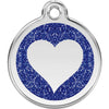 Dog ID Tags Glitter Heart Dark Blue Dog Nation