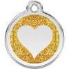 Dog ID Tags Glitter Heart Gold Dog Nation