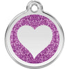 Dog ID Tags Glitter Heart Purple Dog Nation