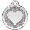 Dog ID Tags Glitter Heart Silver Dog Nation