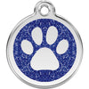 Dog ID Tags Glitter Paw Print Dark Blue Dog Nation