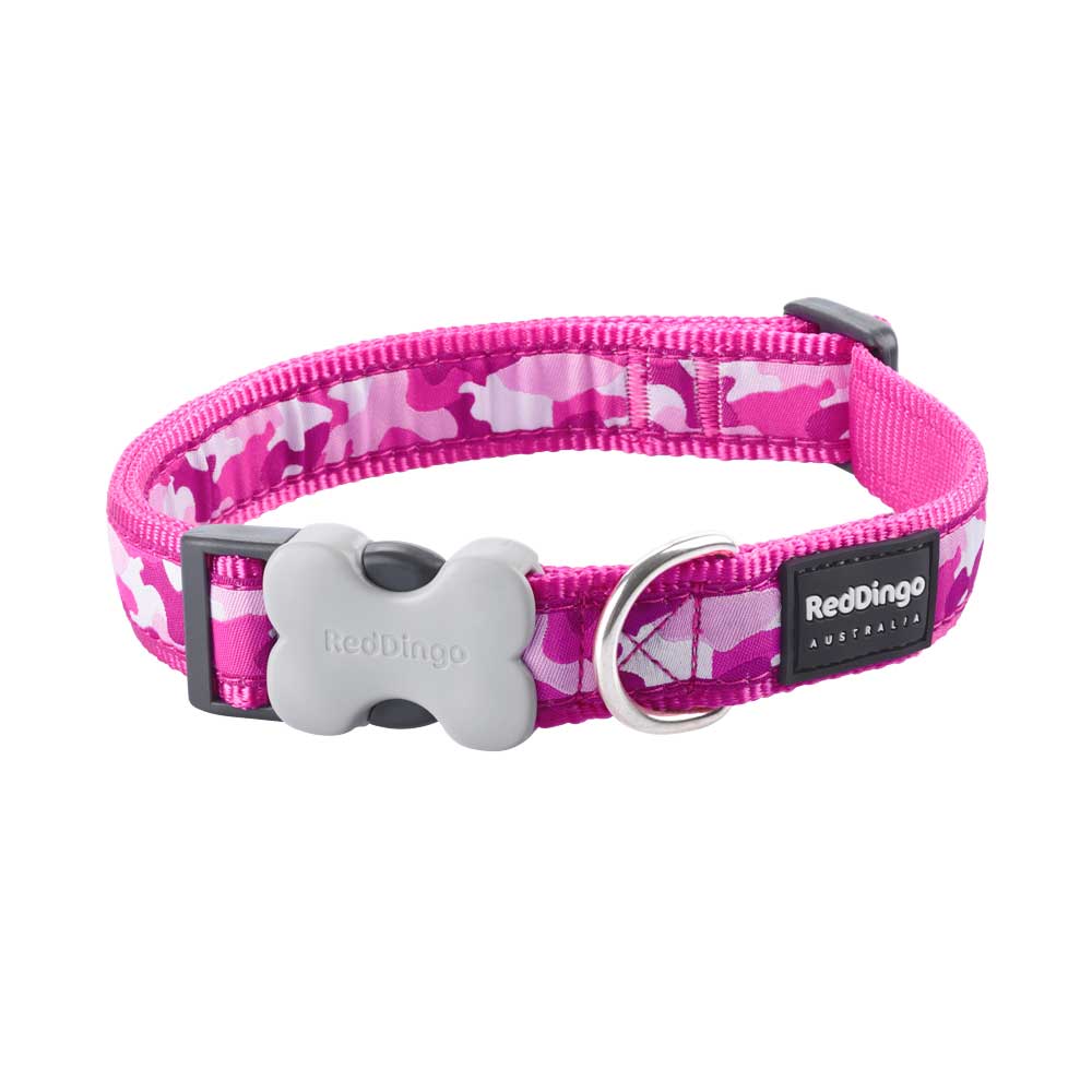 Dog Collar Camouflage Hot Pink XS L S M Dog Nation