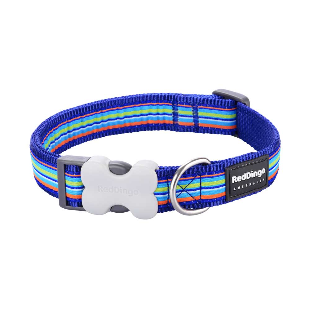 Dog Collar Horizontal Stripes Navy S M XS L Dog Nation