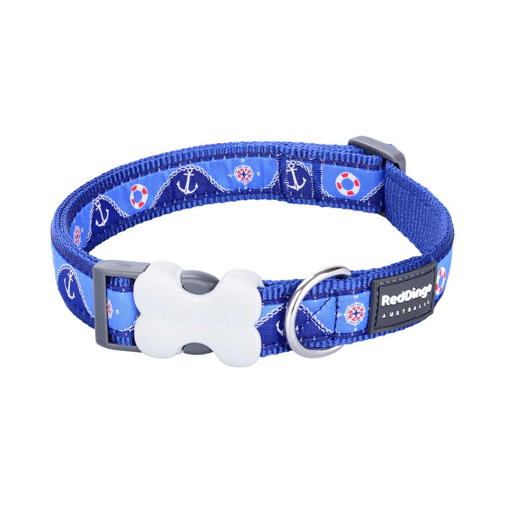 Dog Collar Nautical Navy S M L XS Dog Nation