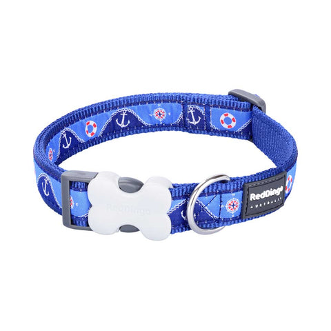 Dog Collar Nautical Navy S M L XS Dog Nation