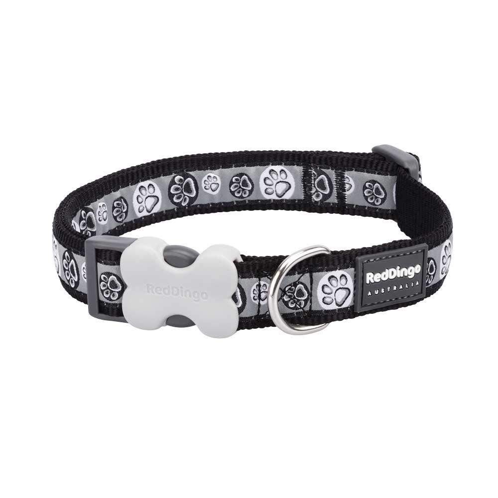 Dog Collar Paw Impressions Black L XS M S Dog Nation