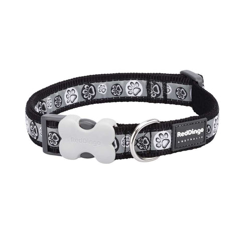Dog Collar Paw Impressions Black L XS M S Dog Nation