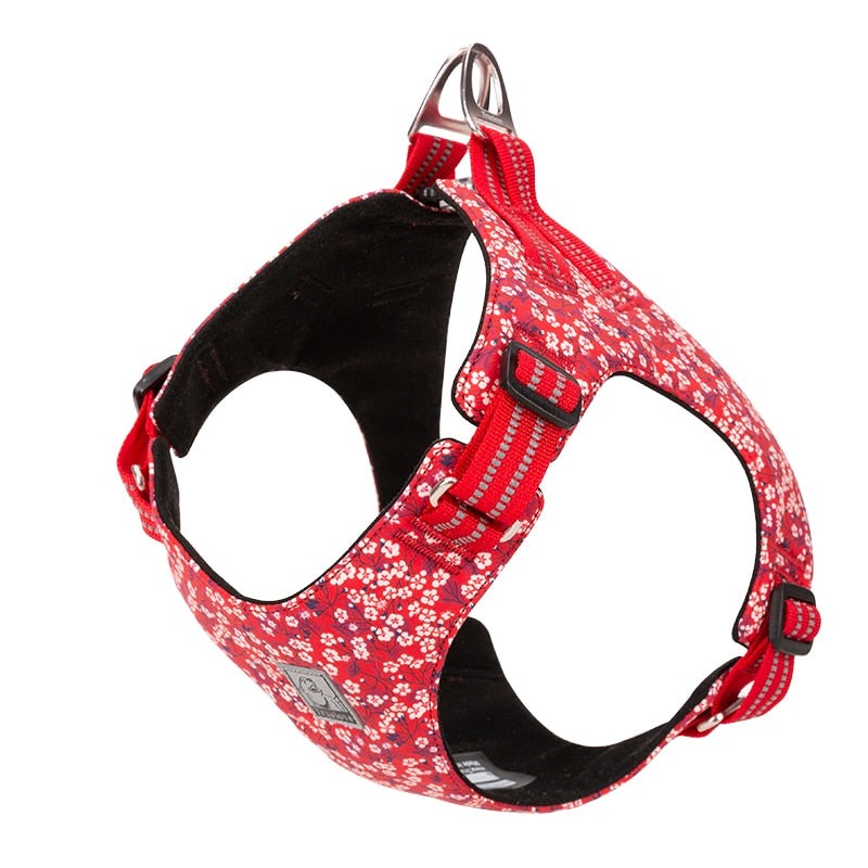 Floral Dog Harness Vest Poppy Red Dog Nation