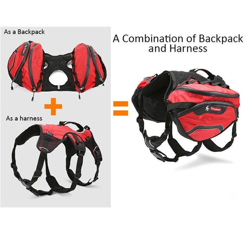 Dog Backpack Harness Deluxe 2 in 1 Dog Nation