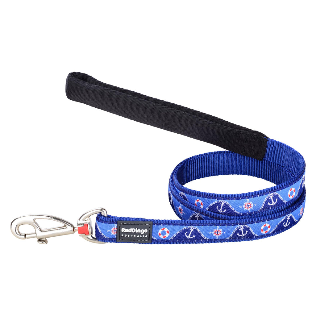Dog Lead Nautical Navy XS M S L Dog Nation