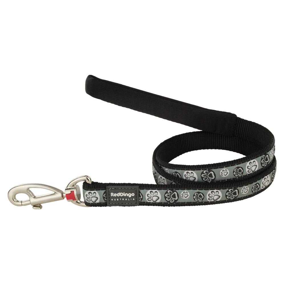 Dog Lead Paw Impressions Black L S M XS Dog Nation