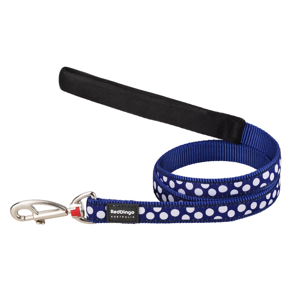 Dog Lead White Spots on Navy XS M L S Dog Nation