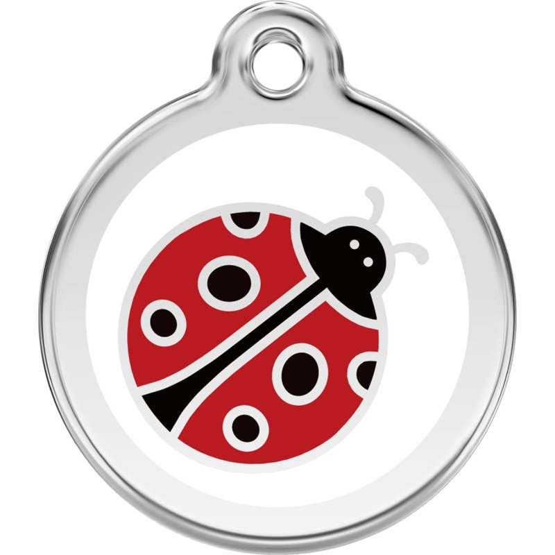 Dog ID Tags Ladybug White Dog Nation