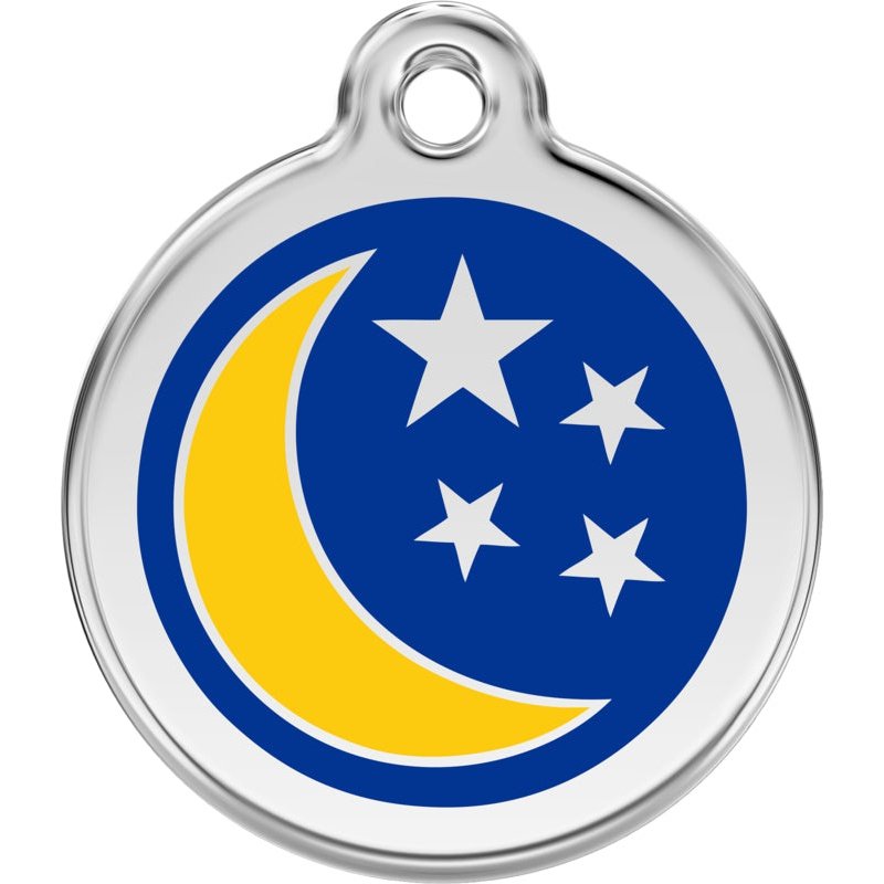 Dog ID Tags Moon and Stars Dark Blue Dog Nation