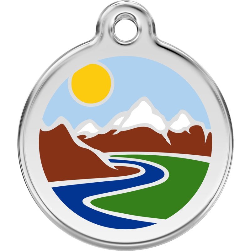 Dog ID Tags Mountains Light Blue Dog Nation