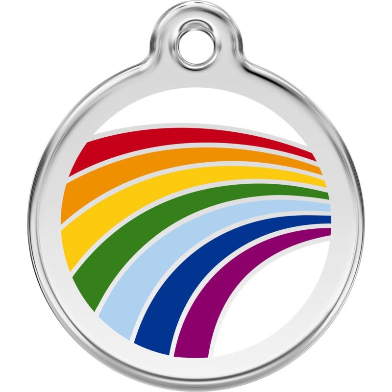 Dog ID Tags Rainbow White Dog Nation