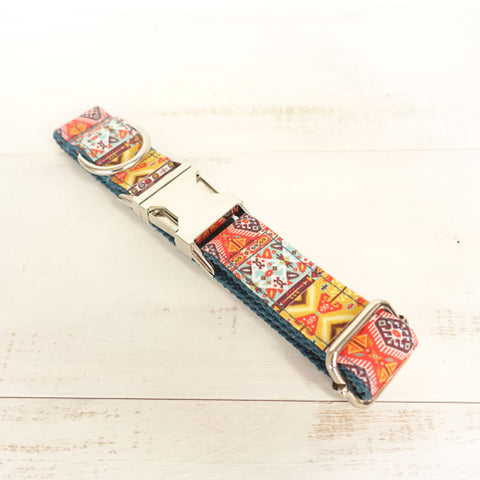 The Bohemian Personalised Dog Collar Set Laser Engraved Dog Nation