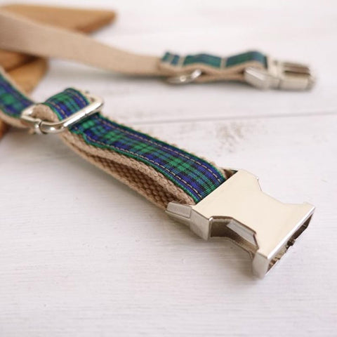 The Forest Plaid Personalised Dog Collar Dog Nation