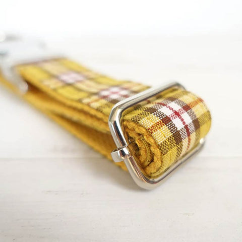 The Lemon Plaid Personalised Dog Collar Dog Nation