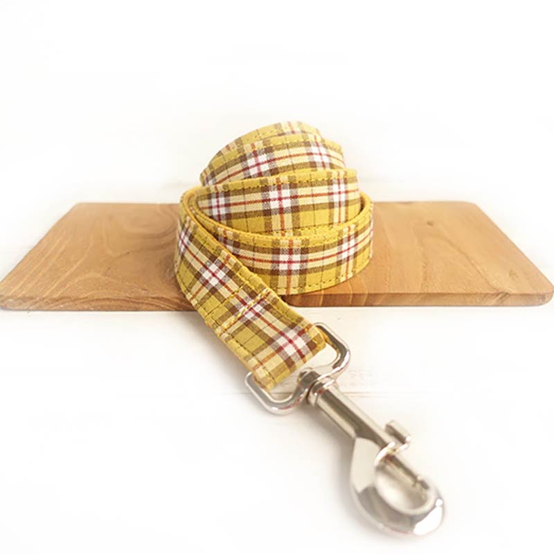 The Lemon Plaid Dog Leash S L Dog Nation