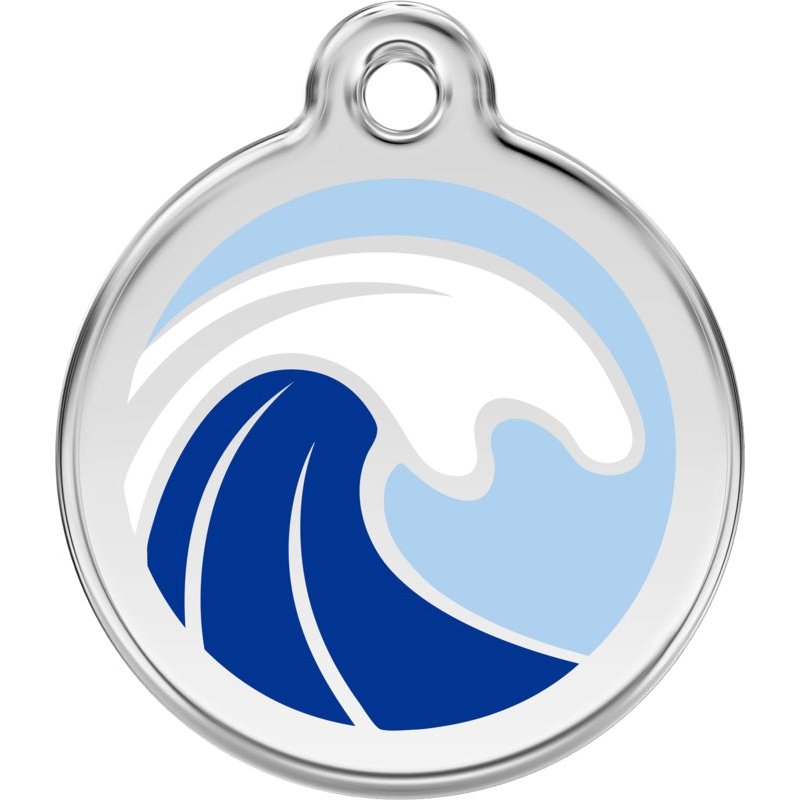Dog ID Tags Wave Light Blue Dog Nation