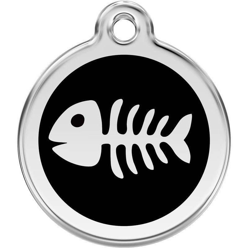 Dog ID Tags Fish Bone Black Dog Nation
