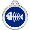 Dog ID Tags Fish Bone Dark Blue Dog Nation