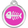 Dog ID Tags Fish Bone Hot Pink Dog Nation