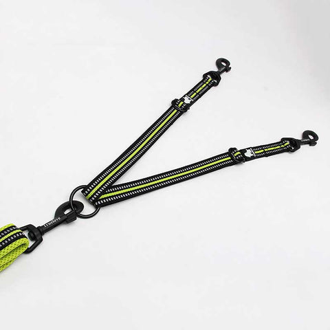 Double Dog Leash Splitter Reflective Adjustable Dog Nation