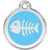 Dog ID Tags Fish Bone Light Blue Dog Nation